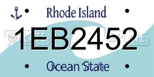 1EB2452 Rhode Island License Plate