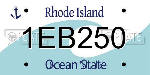 1EB250 Rhode Island License Plate