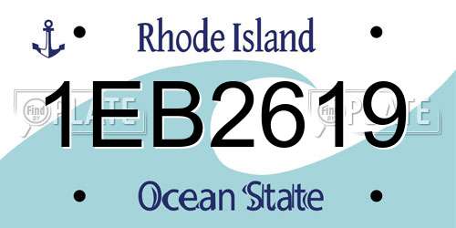 1EB2619 Rhode Island License Plate