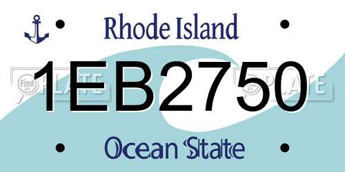 1EB2750 Rhode Island License Plate