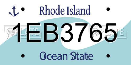 1EB3765 Rhode Island License Plate