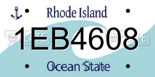 1EB4608 Rhode Island License Plate