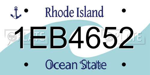 1EB4652 Rhode Island License Plate