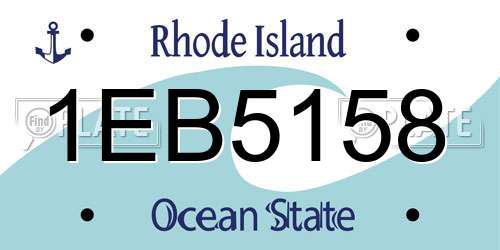 1EB5158 Rhode Island License Plate