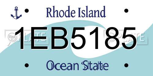 1EB5185 Rhode Island License Plate