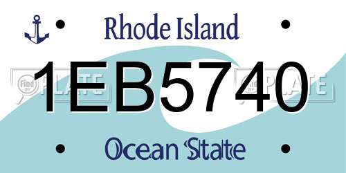 1EB5740 Rhode Island License Plate