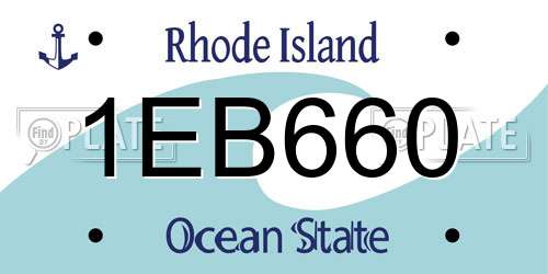 1EB660 Rhode Island License Plate