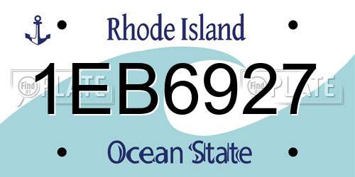 1EB6927 Rhode Island License Plate