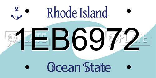 1EB6972 Rhode Island License Plate