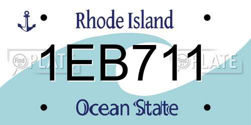 1EB711 Rhode Island License Plate