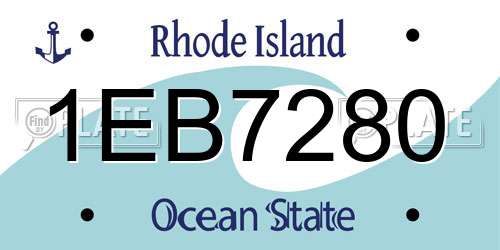 1EB7280 Rhode Island License Plate