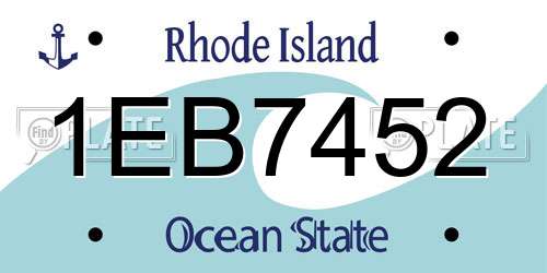 1EB7452 Rhode Island License Plate