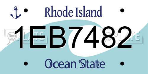 1EB7482 Rhode Island License Plate