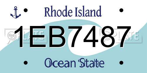 1EB7487 Rhode Island License Plate