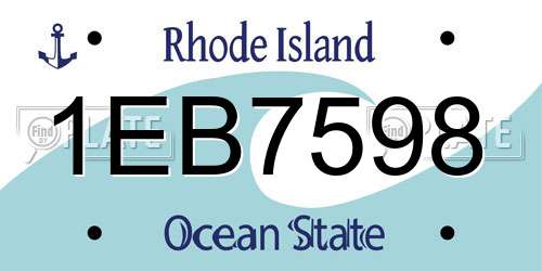 1EB7598 Rhode Island License Plate