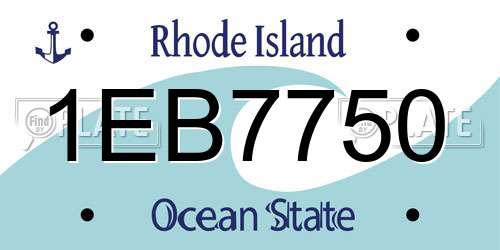 1EB7750 Rhode Island License Plate