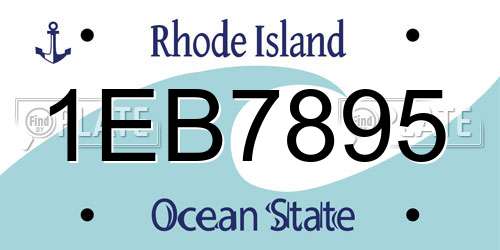 1EB7895 Rhode Island License Plate