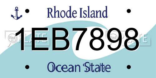 1EB7898 Rhode Island License Plate