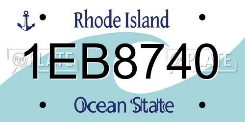 1EB8740 Rhode Island License Plate