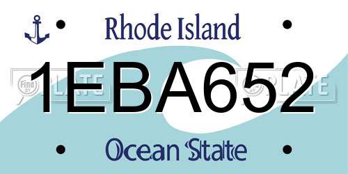 1EBA652 Rhode Island License Plate
