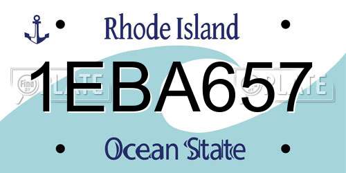 1EBA657 Rhode Island License Plate