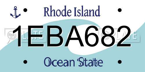 1EBA682 Rhode Island License Plate