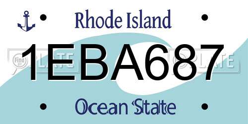 1EBA687 Rhode Island License Plate