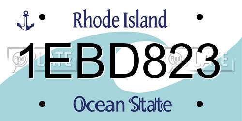 1EBD823 Rhode Island License Plate
