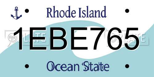 1EBE765 Rhode Island License Plate