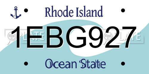 1EBG927 Rhode Island License Plate