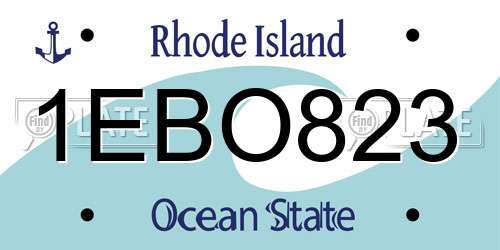 1EBO823 Rhode Island License Plate