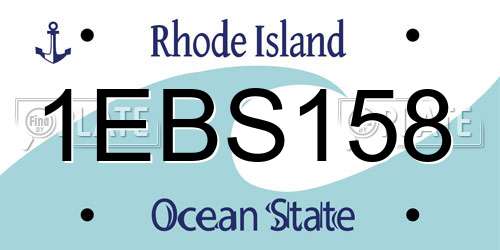 1EBS158 Rhode Island License Plate
