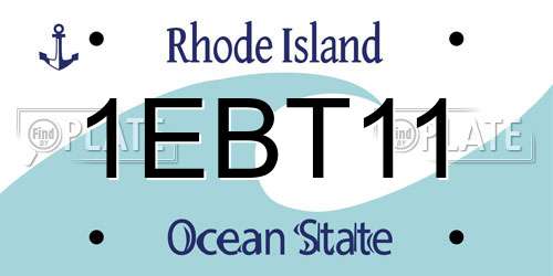 1EBT11 Rhode Island License Plate