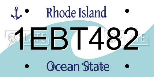 1EBT482 Rhode Island License Plate