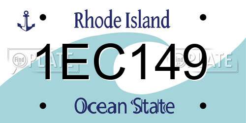 1EC149 Rhode Island License Plate
