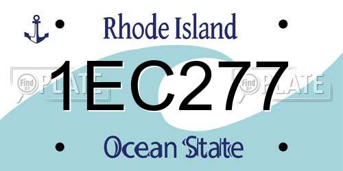 1EC277 Rhode Island License Plate