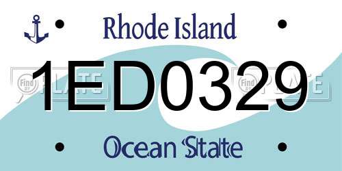 1ED0329 Rhode Island License Plate