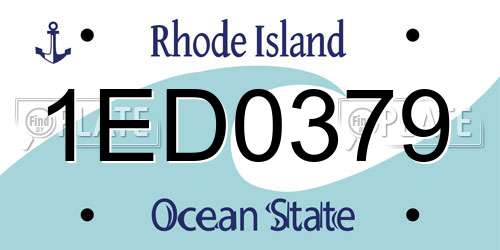 1ED0379 Rhode Island License Plate