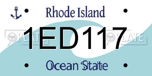 1ED117 Rhode Island License Plate