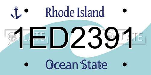 1ED2391 Rhode Island License Plate