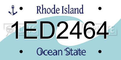1ED2464 Rhode Island License Plate