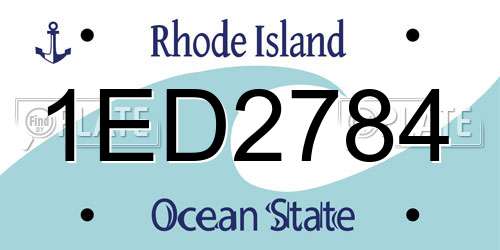 1ED2784 Rhode Island License Plate