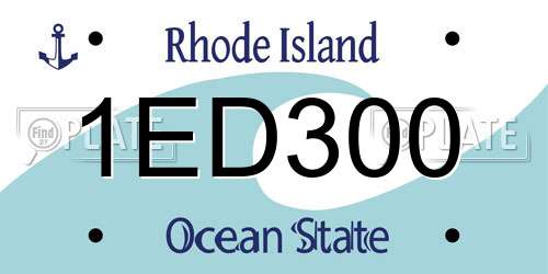 1ED300 Rhode Island License Plate