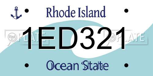 1ED321 Rhode Island License Plate