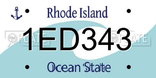 1ED343 Rhode Island License Plate