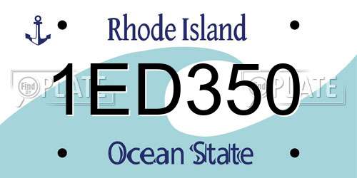 1ED350 Rhode Island License Plate