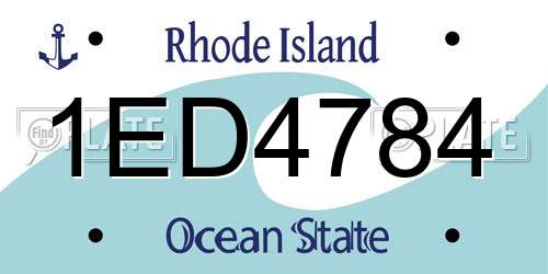 1ED4784 Rhode Island License Plate
