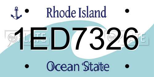 1ED7326 Rhode Island License Plate