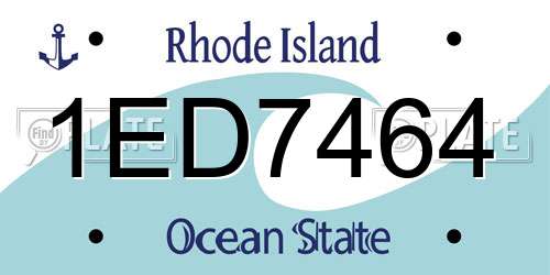 1ED7464 Rhode Island License Plate