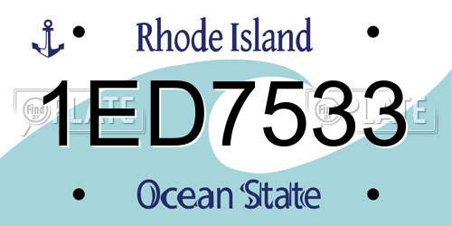 1ED7533 Rhode Island License Plate